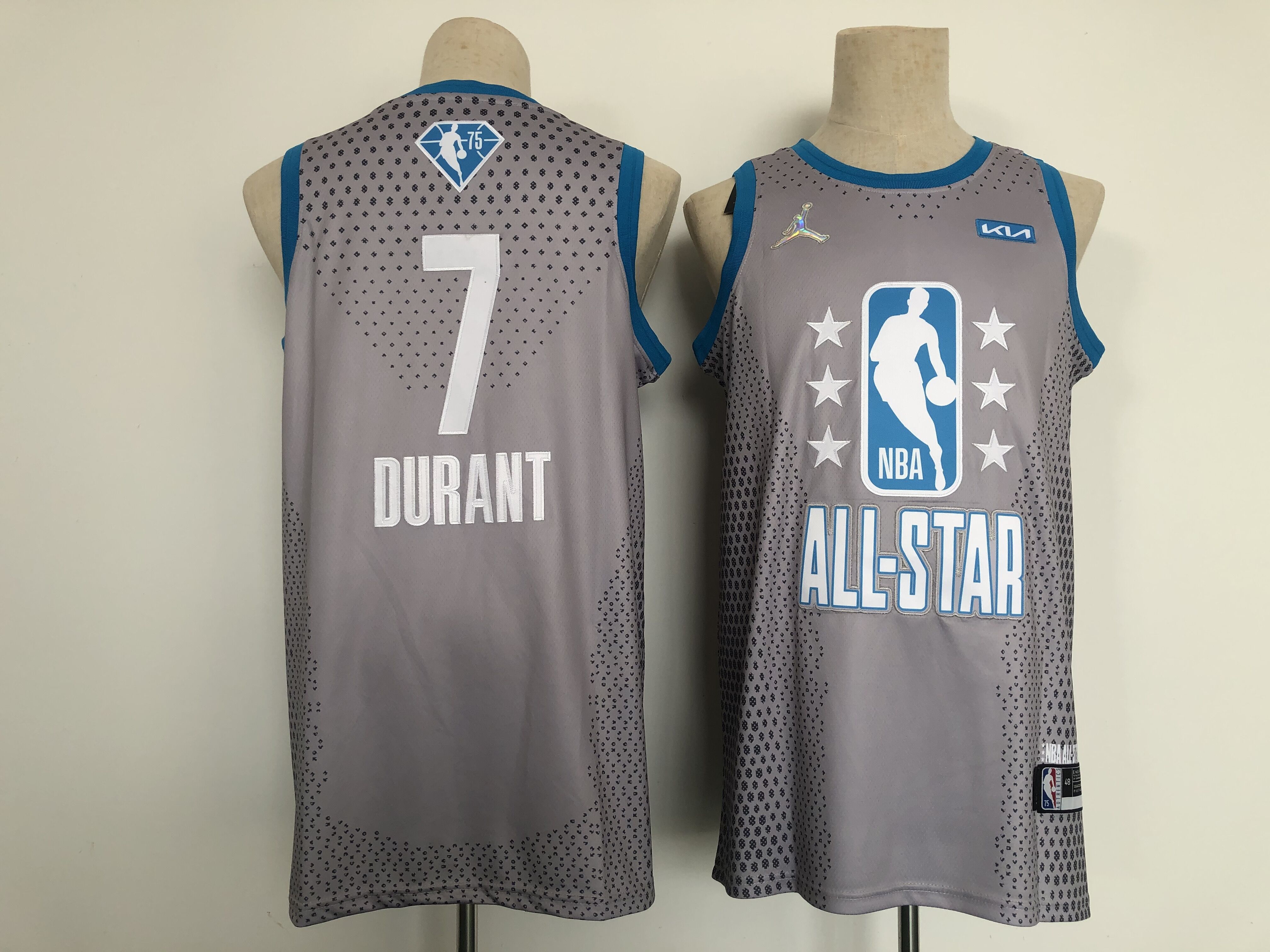 Men Brooklyn Nets #7 Durant Grey 2022 All Star NBA Jersey